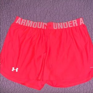 bright pink/orange under armour shorts